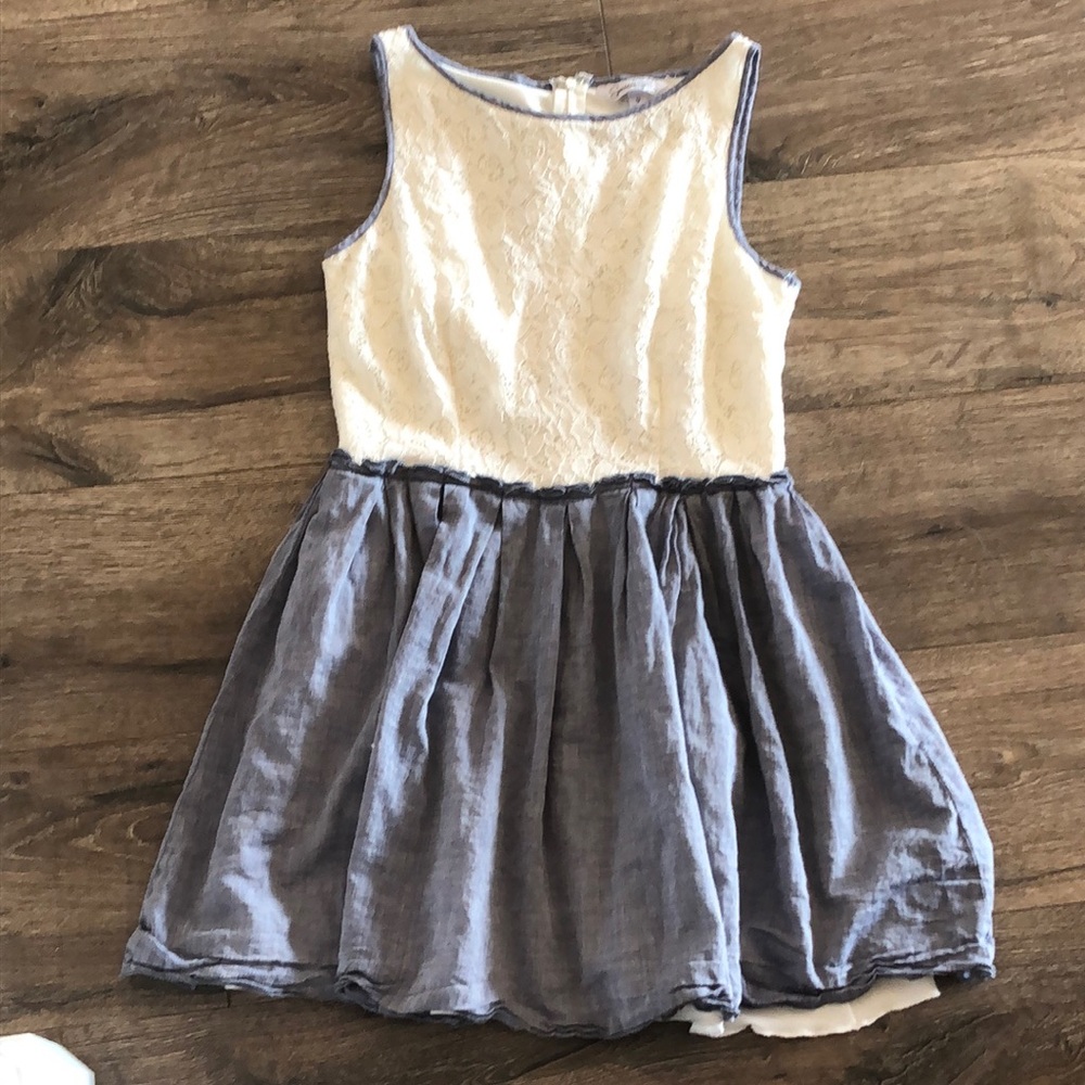 Dress Girls size 9- denim and lace